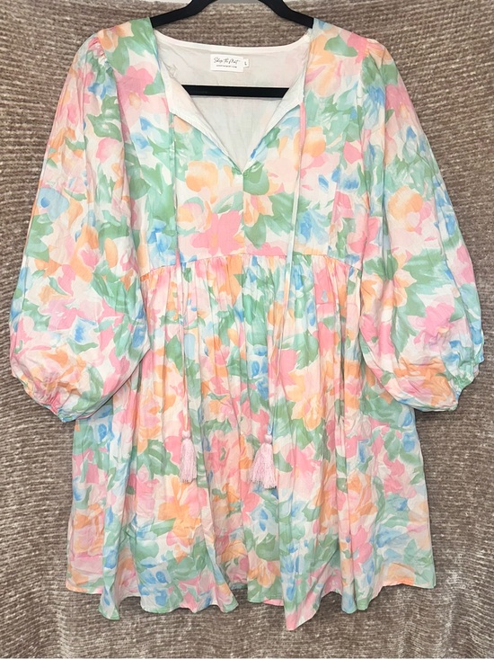 Shop The Mint Dresses & Skirts - Floral Pastel Babydoll Mini Dress - Soft Multi